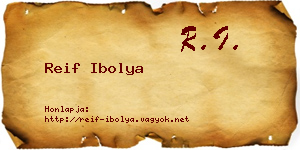 Reif Ibolya névjegykártya